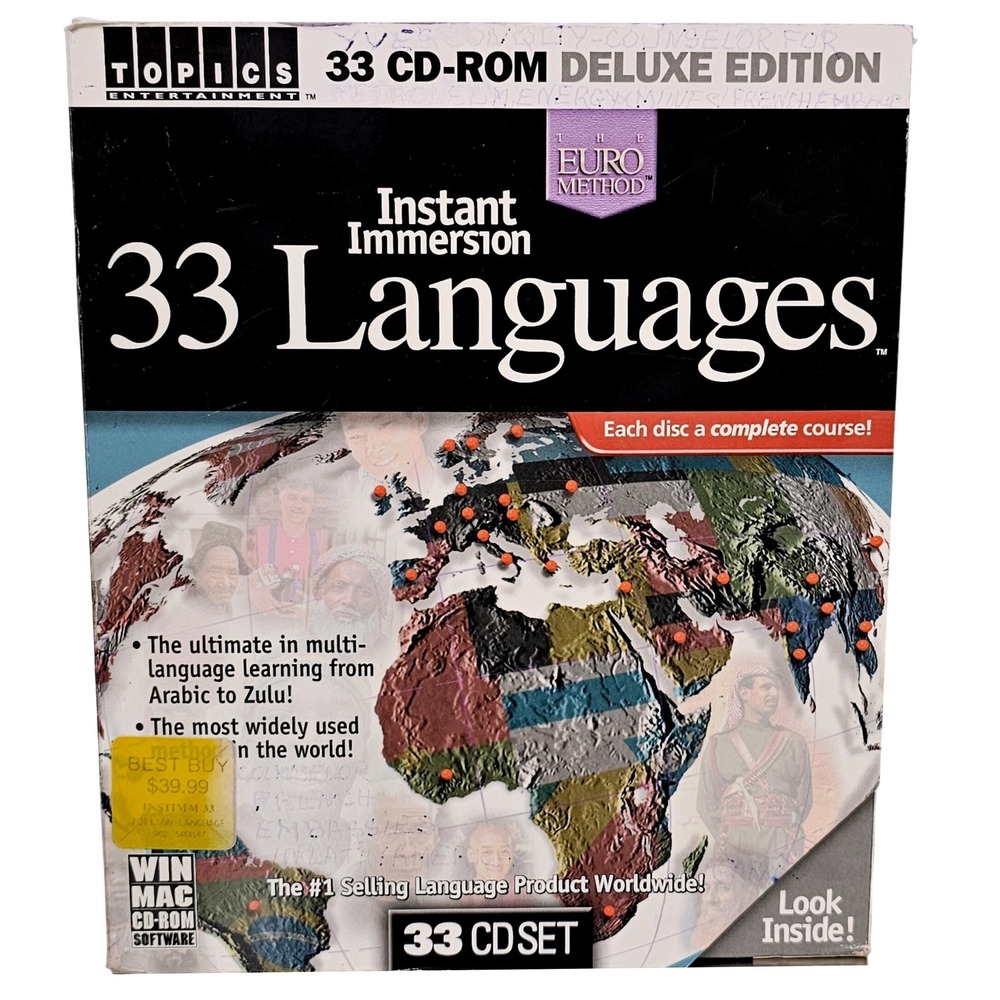 Instant Immersion 33 Languages Deluxe Edition PC Mac 33 CD-ROM Euro‎ Method Set